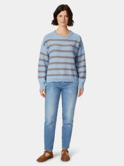 Damen-Strickpullover gestreift