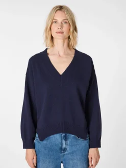 Damen-Strickpullover V-Ausschnitt