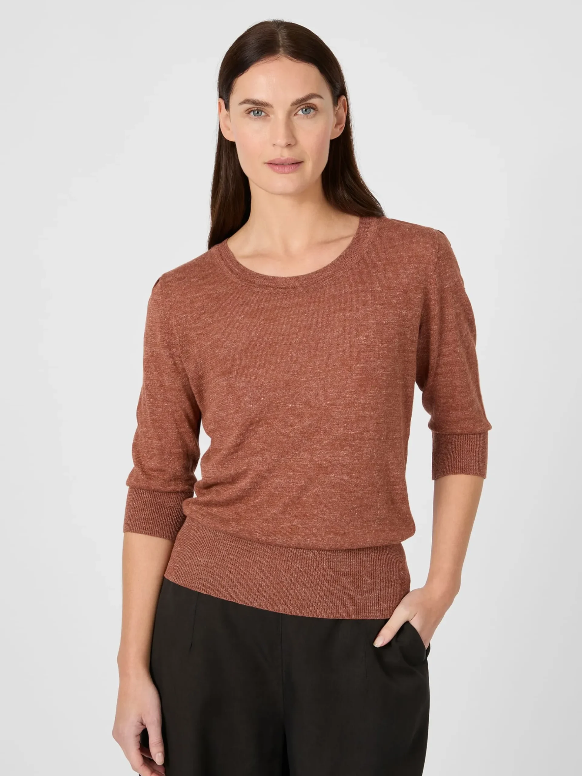 Damen-Strickshirt Dreiviertelarm