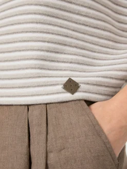 Damen-Strickshirt gestreift