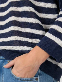 Damen-Strickshirt gestreift