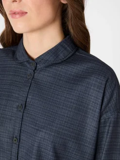 Damen-Wollbluse kariert