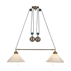 Doppelzugleuchte Messing variabel