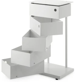 Drehladen-Container Stahlblech 5-fach weiß