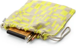 Finnischer Leinenbeutel Würfelmuster