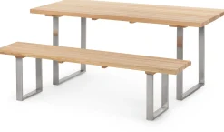 Gartenbank Lärchenholz mit Edelstahlgestell