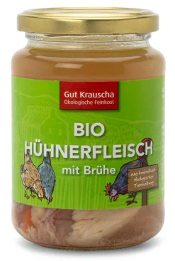 Gut Krauscha Bio-Hühnerfleisch mit Brühe