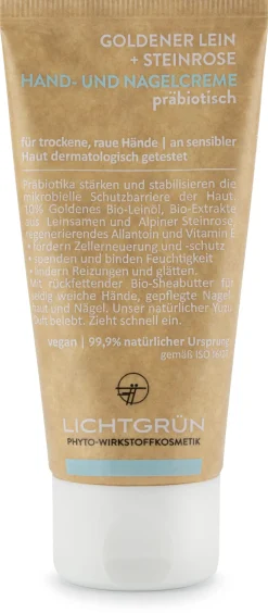 Hand- und Nagelcreme Goldener Lein und Steinrose
