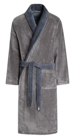Haus- und Bademantel fein gestreift