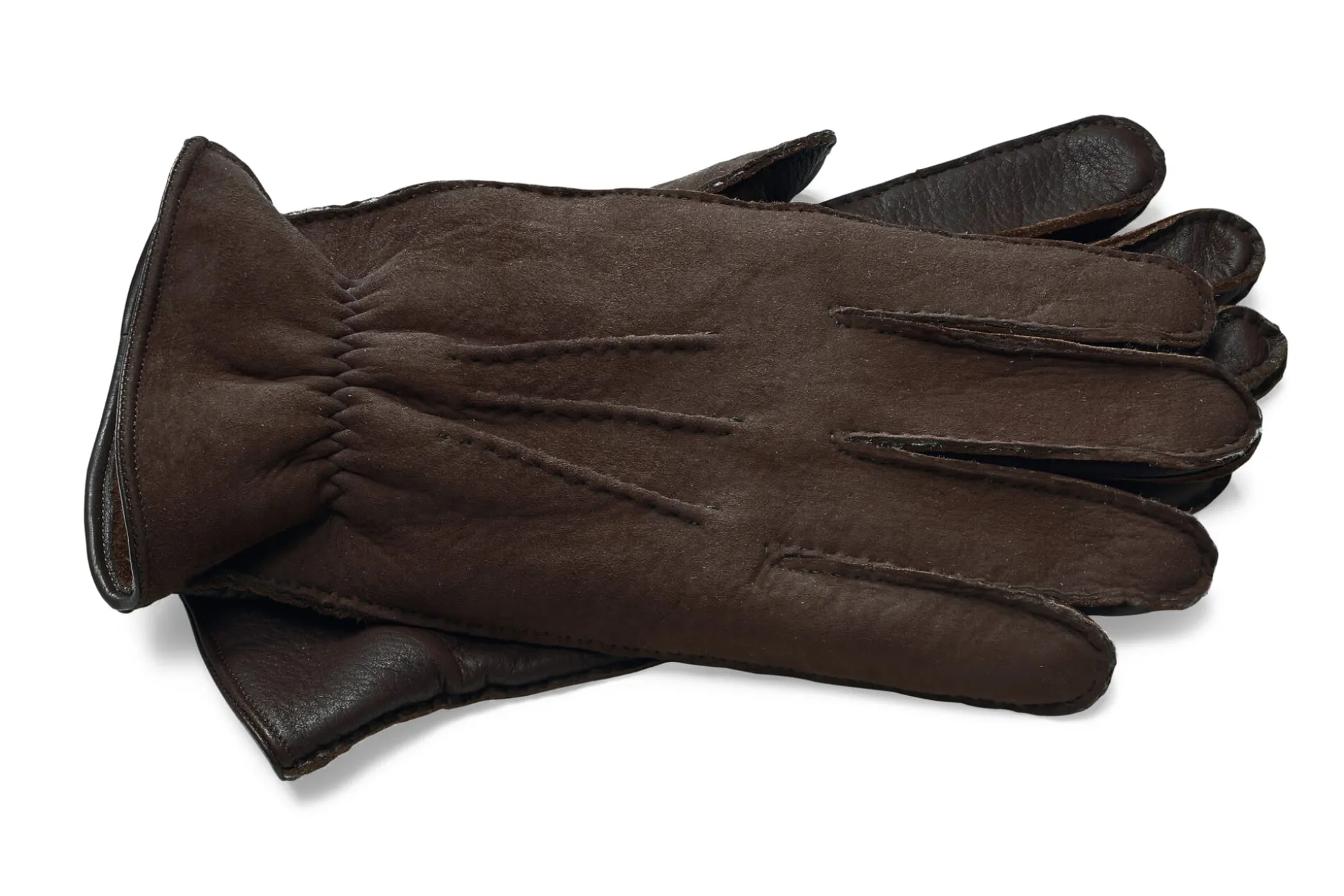 Herrenhandschuh Hirschleder mit Curleylammfell