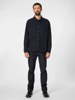 Herren-Hemdjacke gestreift