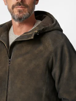 Herren-Kapuzenjacke Bockvelours