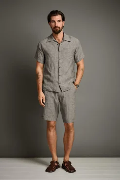 Herren-Leinenhemd Halbarm 1947