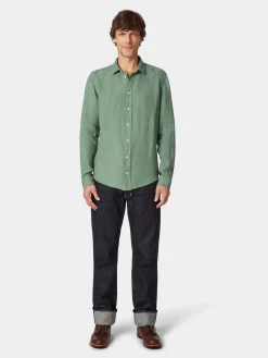 Herren-Leinenhemd vorgewaschen