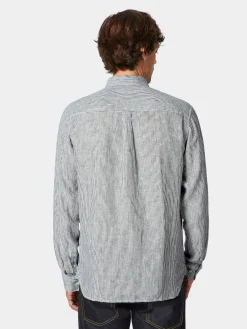 Herren-Leinenshirt gestreift