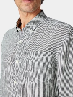 Herren-Leinenshirt gestreift