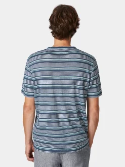 Herren-Leinen-T-Shirt gestreift