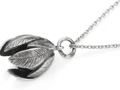 Kette mit Anhänger Blütenkelch, Silber