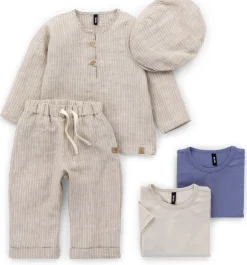 Kinder-Hose Leinen gestreift