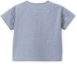 Kinder-Kurzarmshirt Baumwolle gestreift
