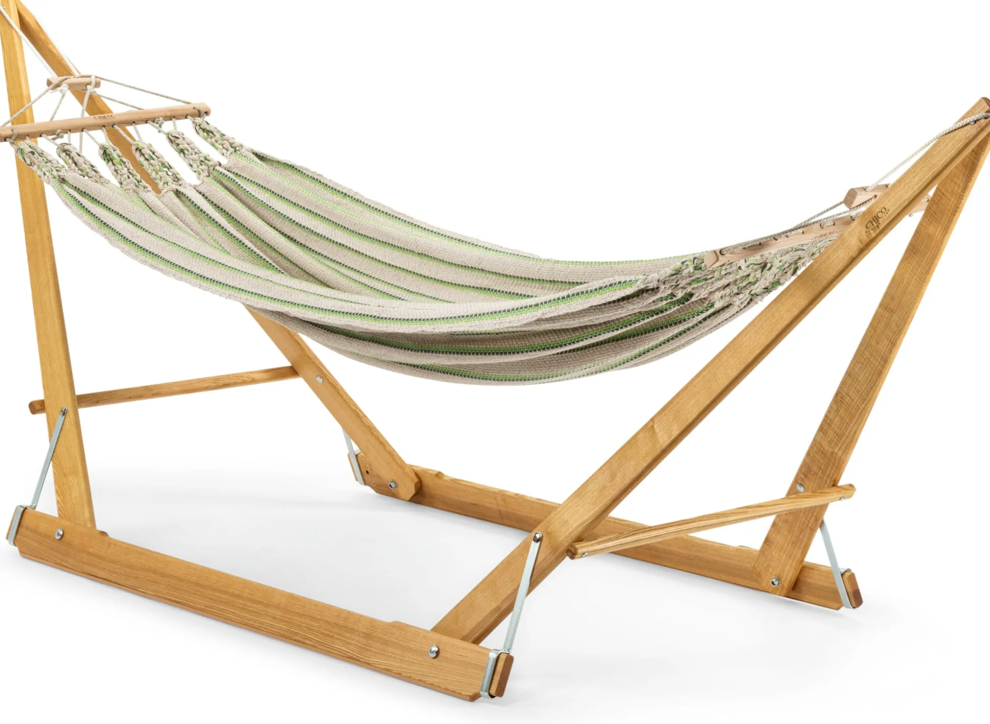 Klappbarer Hängemattenständer Eschenholz Natur