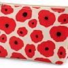 Kulturbeutel Blumenprint, rot-natur