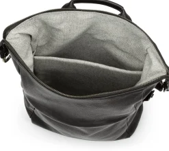 Laptop-Lederrucksack, schwarz