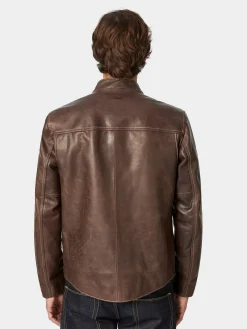 Lederjacke Pull-up Stehkragen