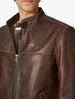 Lederjacke Pull-up Stehkragen