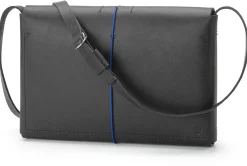 Leder-Umhängetasche klein, schwarz