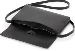 Leder-Umhängetasche klein, schwarz