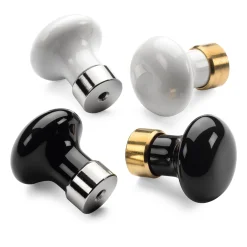 Möbelknopf Porzellan rund