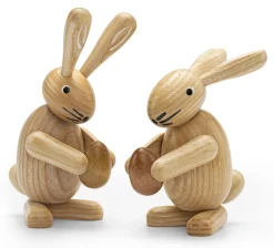 Osterhasenpaar Eschenholz
