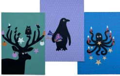 Postkarten-Set Tierische Weihnachten