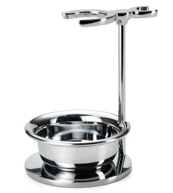 Rasierständer Zink verchromt mit Schale