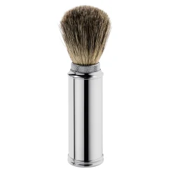 Reiserasierpinsel Messing vernickelt