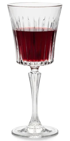 Rotweinglas gerippt