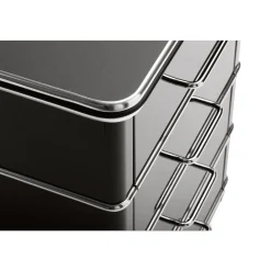 Schreibtisch Stahlblech Chromleiste