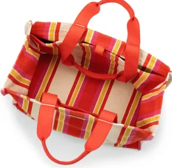 Shopper N°46 gestreift, rot-creme