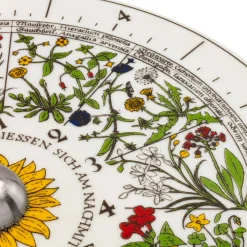 Sonnenuhr mit Blumenuhr Porzellan