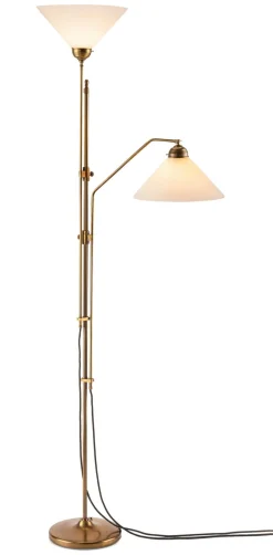 Standleuchte Messing zweifach