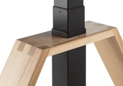 Steh-Sitz-Arbeitstisch Esche und Linoleum