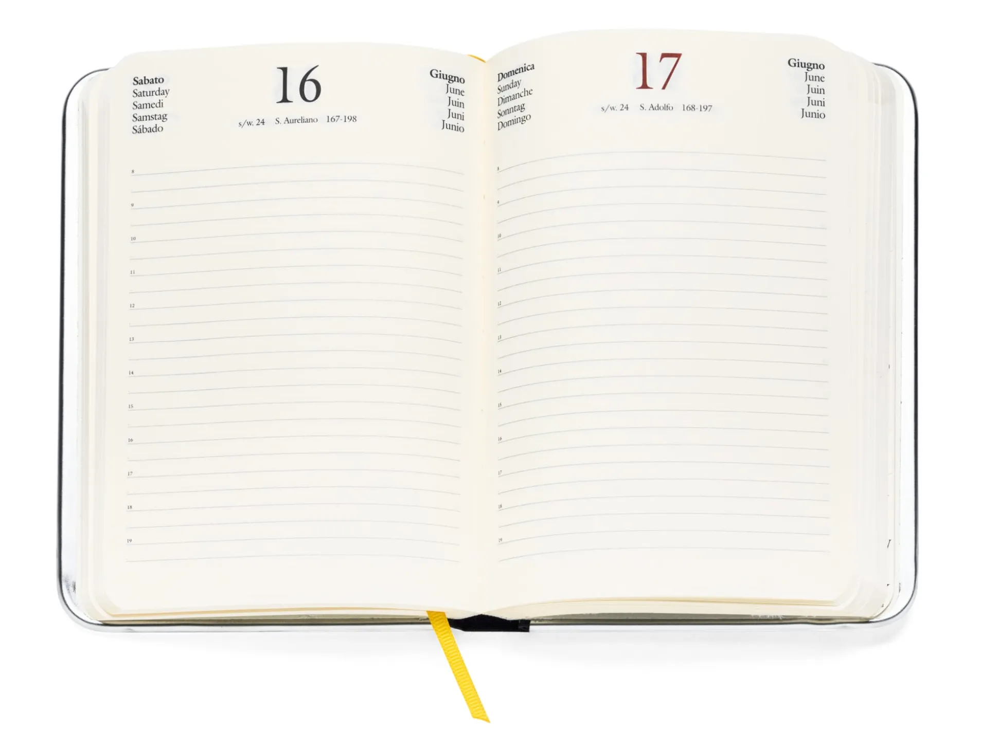 Tageskalender Metallkante