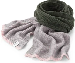 Unisex-Kaschmirstrickschal, Grün-Rosé