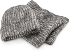 Unisex-Loopschal Rippenstrick, grau