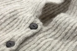 Unisex-Strickkapuze meliert, Ecru