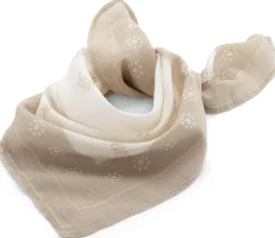Unisex-Tuch gemustert, Beige-Weiß