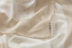 Unisex-Tuch gemustert, Beige-Weiß