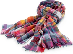 Unisextuch N° 827 kariert, Rot-Blau