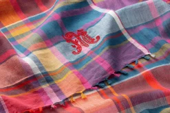 Unisextuch N° 827 kariert, Rot-Blau